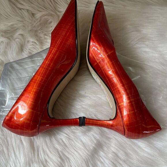 J.Renee blood orange patent leather slip on 3”heels square toe size 9.5 - Picture 5 of 15
